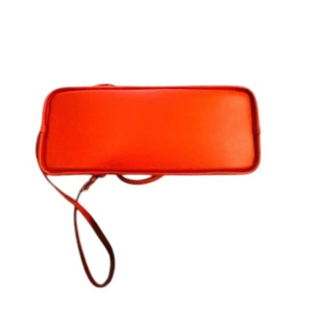 Coach Cora Dome Satchel Crossbody Bag Orange Red Saffiano Leather EUC